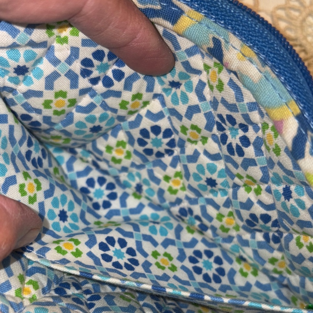 Vera Bradley Capri Blue and Yellow Paisley Wristlet - Picture 8 of 9
